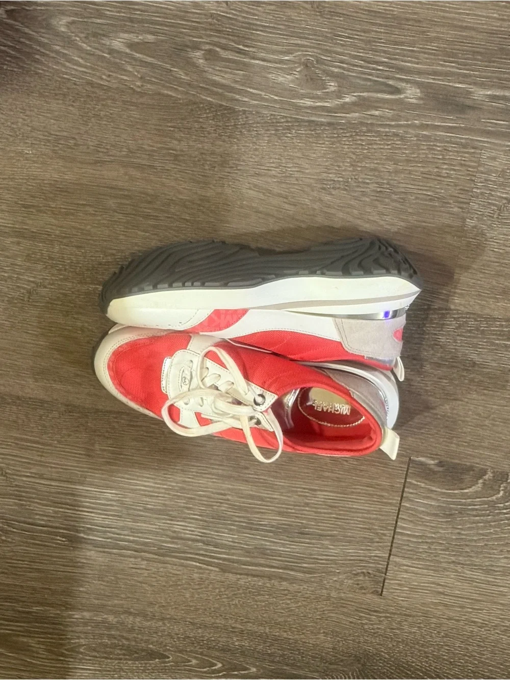 Michael Kors Red and Cream Low-Top Women's Sneakers